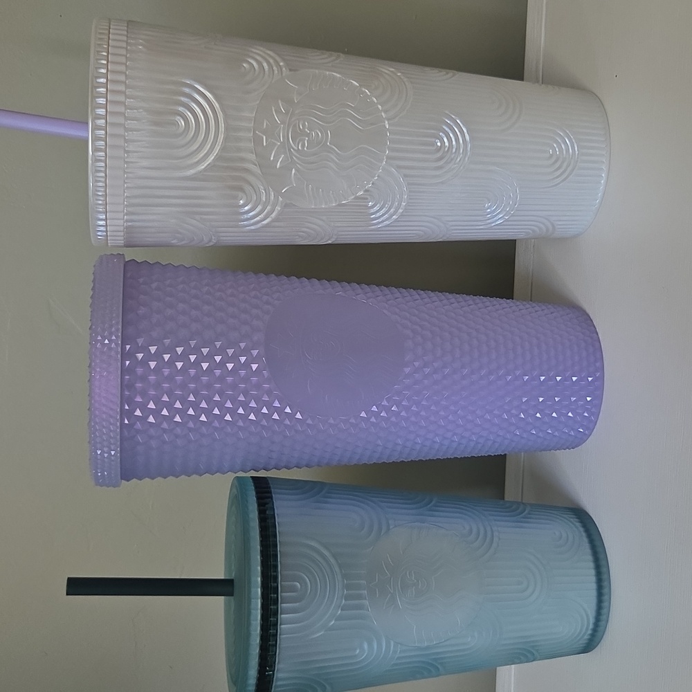 Starbucks Trio: Teal, Lavender, and Pearl Tumblers